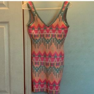 2B Bebe Aztec print knit mini dress.